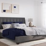 Modus Furniture Upholstered Platform Bed, Madera – Dark Charcoal, Full