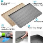 Silicone Under Sink Mat 34″ x 22″, kitchen Essentials and Gadgets, Shelf liner and Cabinet Protector, Home Organizers and Storage, Waterproof Bathroom Tray